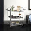 Metalsmith Metal Three Tier Serving Trolley Silver Finish Style 1