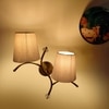 Devansh Metal Electric Wall Light in Gold Colour with Grey Shade Count of 2 Lights