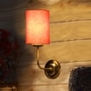Devansh Metal Electric Wall Light in Gold Colour with Orange Shade Count of 1 Light