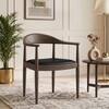 Dara Solid Wood Dining Chair in Danish Walnut Finish & Black Leatherette Colour