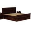 Moglis Solid Wood Queen  Size Bed With Box Storage (Walnut Finish)