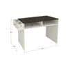Ariana Study Desk with Shelves and Covered Storage cum Wire Extension Box in Ivory Antique Ebony Colour