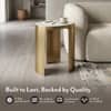 Riva Metal And White Banswara Side Table In Brushed Gold Finish