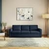 Apollo Compact 3 Seater Fabric Sofa in Sea Port Blue Velvet Colour