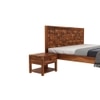 Keaton Solid Wood Queen  Size Bed Without Storage (Teak Finish)