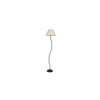 Hazel Off White Fabric Floor Lamp with Black Iron Base