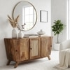 Tivaro Solid Wood  Side Board In Rustic Teak Finish