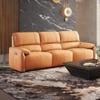 Leeroy Three Seater Leather Recliner Sofa in Marigold Colour