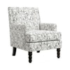 Lark Printed Human Canvas Fabric Lounge Chair in White Colour