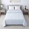 White and Green Shade Floral Dohar Pure Cotton Double Bed Reversible