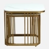 Metallive Square Metal Nesting Coffee Table Set Gold Finish White Porcelain Top Set Of 2