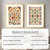 Mughal Floral Motifs Set of 2 Framed Posters Indian Art 45x60 cm