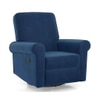 Diaz Rocker Swivel Recliner in Blue Micro Velvet Colour