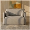 Cozychic Wood 1 Seater With Upholstery Non Storage Sofa In Grey Colour
