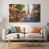 The Castle Decor Eiffel Tower View Wall Art Set of 5 Wooden Framed Digital Painting 27x48 Inch