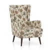 Genoa Fabric Wing Chair In Rustic Palmette Floral Colour