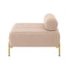 Doe Buck Luxury Boucle Accent Lounge Chair in Beige Colour with Gold Metal Legs