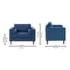 Bruch Boucle Fabric Arm Chair in Blue Colour