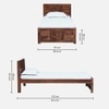 Rimz Solid Wood Single  Size Bed Without Storage (Rustic Finish)