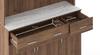 Hubert 6 Door Tall Display Cabinet in Classic Walnut Finish