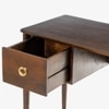 Reyna Ribbed Double Pedestal Solid Wood Desk in Brown Colour