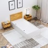 Hexa Engineered Wood Modern Single Bed With Headboard With Storage In Frosty White And Giant Wood