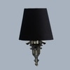 Devansh Metal Electric Wall Light in Antique Gold Colour with Black Shade Count of 1 Light