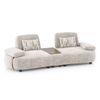 Soho 3 Seater Fabric Sofa With Modular Wood Top Table In Turtledove Fabric
