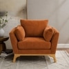 Lorentz Boucle Fabric Lounge Chair in Orange Colour