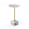Faro White Panther Side Table in Gold Finish