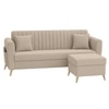 Daraco Velvet L shape 4 Seater Sofa in Cream Color