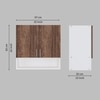 2 Doors Modular Wall Mounted Kitchen Cabinet With Organizer Shelf In Cochwood Brown Finish
