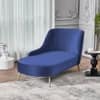 Henz Velvet Chaise Lounger in Navy Blue Colour