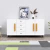 Hexa Red Multipurpose Storage Cabinet With 4 Drawer 3 Door in Frosty White Colour