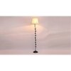 Parsine Off White Fabric Floor Lamp with Black Iron Base