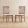 Alaine Dining Chair In Teak Finish With Calico Floral Colour