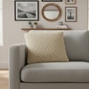 Moss Knit Foil Print Cushion Cover  Pale Whisper Silver 16X16 Inches