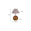 Grey cotton with Natural Wood Table Lamp
