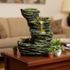 Mustard Yellow Fiber Glass Rock Carvern Indoor Water Fountain