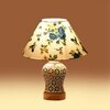 Devansh Conical Multi Cotton Shade Lamp With Wood & Mosaic Glass Base For Decoration/Office/Home/Gifting/Study For Decoration/Office/Home/Gifting/Study -(10X10X14.5) Inches -A