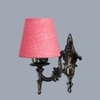 Devansh Metal Electric Wall Light in Antique Gold Colour with Pink Shade Count of 1 Light