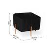 Doe Buck Regent Channel Tufted Velvet Ottoman Stool in Black Colour with Rose Gold Legs