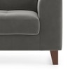 Verona Luxe 1 Seater Fabric Sofa in Ash Grey Velvet Colour
