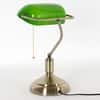 Lawyer Antique Brass Metal and Glass Study Table Lamp