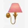 Devansh Metal Electric Wall Light in Antique Gold Colour with Pink Shade Count of 2 Lights