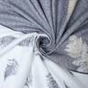 Grey And White Floral Cotton 400 Tc fitted Double Queen Size Bedsheet With 2 Pillow Covers