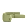 Zenliving Wood Left Aligned 3-Seater With Upholstery Non Storage Sofas In Green Colour
