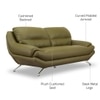 Clarkson 3 Seater Leatherette Sole in Olive Green Colour