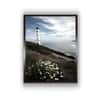 White Green Lighthouse Flowers Coastal Floral Canvas Canvas Wall Prints Set of 1 Multicolor Matte