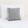Basket Knit Light Grey Melange Cushion Cover  16X16 Inches
